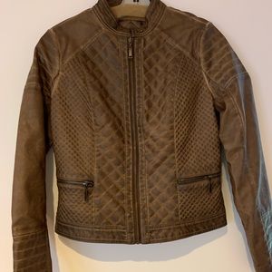 Quilted faux leather jacket